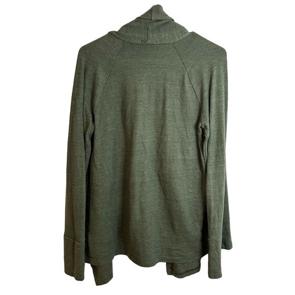 Splendid Green Heather Overlap Open Front Cardigan size XS cotton blend - Picture 2 of 4